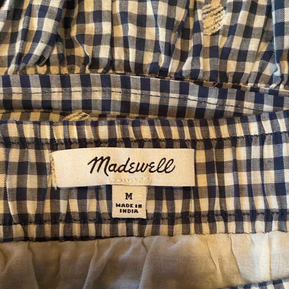 Madewell Embroidered Cotton Gingham Skirt, size Medium - Picture 3 of 7
